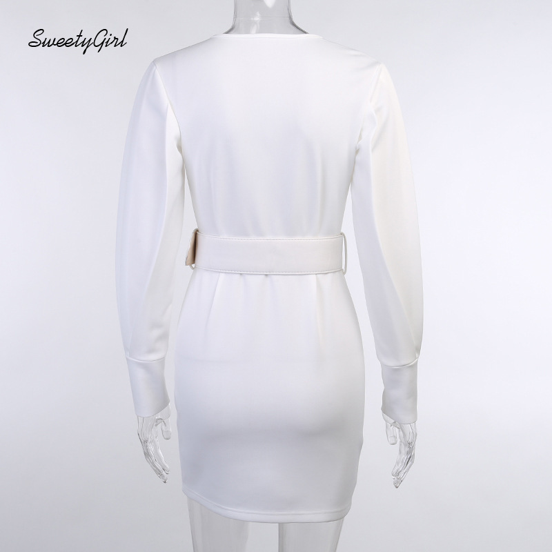 Đầm Body Nữ Tay Dài Cổ Chữ V Thời Trang Quyến Rũ