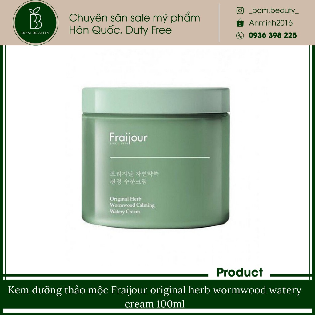 Kem dưỡng Fraijour original herb wormwood watery cream - kem dưỡng chiết xuất thảo mộc
