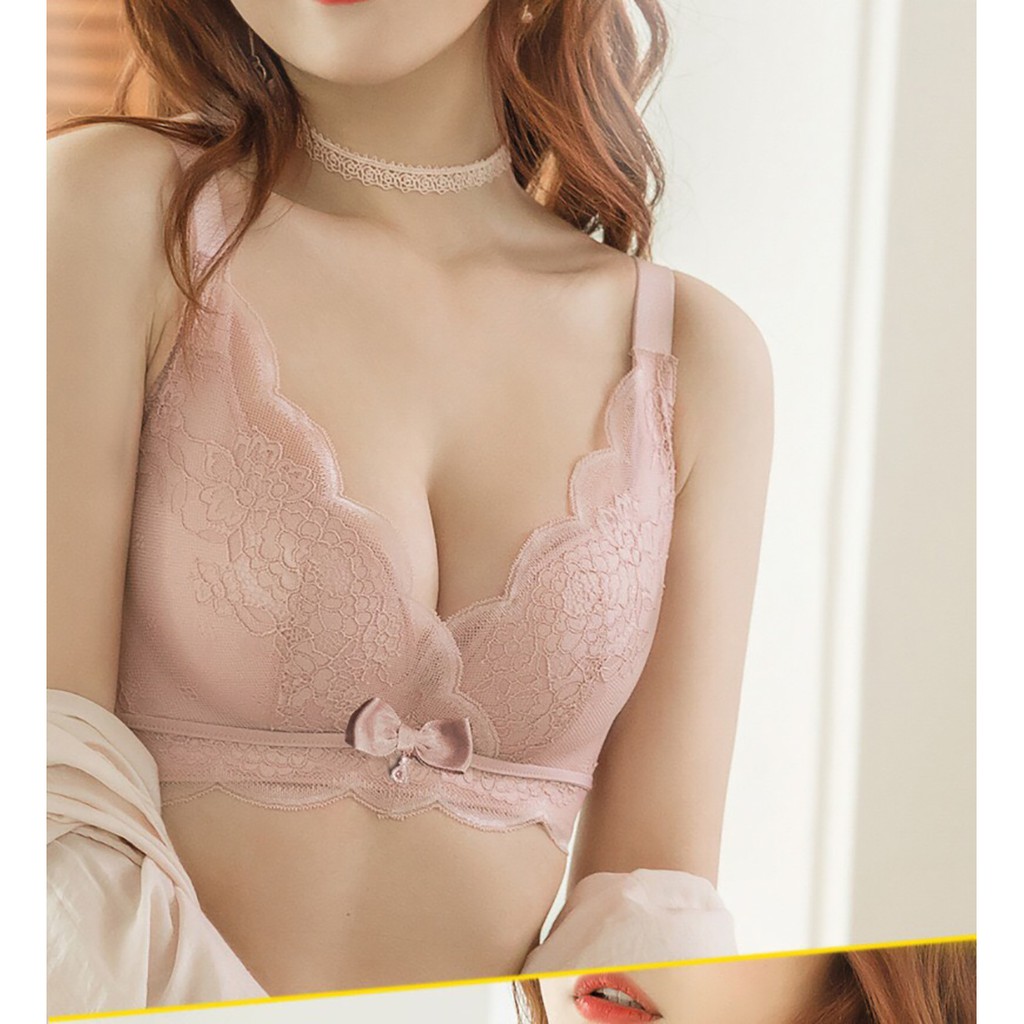 Bộ Lót Ren Nâng Ngực Không Gọng Đính Nơ Trước Ngực REN02 | BigBuy360 - bigbuy360.vn