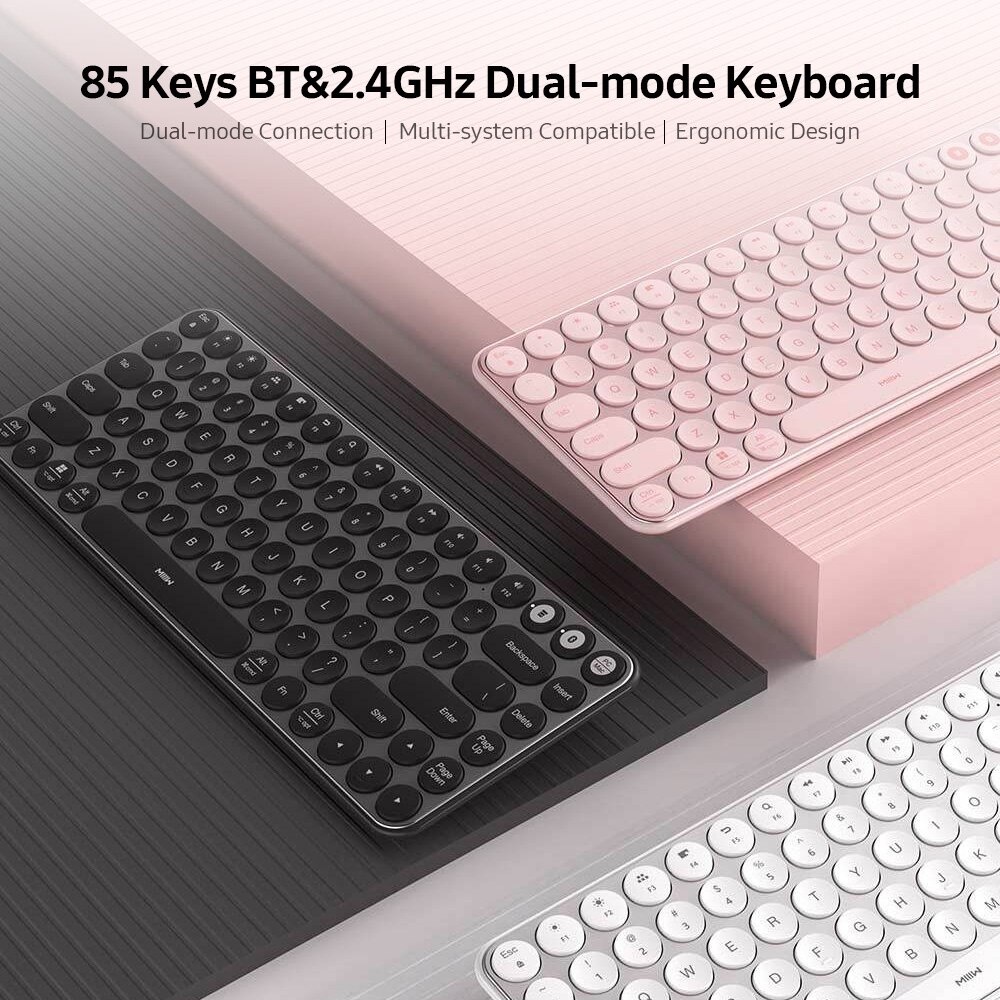 Bàn phím chế độ kép không dây Bluetooth & 2.4G Xiaomi MiiiW MWXKT01 chính hãng dual mode tiên lợi - Minh Tín Shop