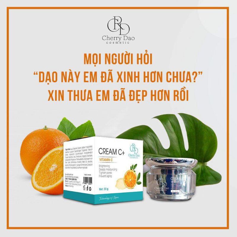 Kem dưỡng trắng da mặt mờ nám, tàn nhang Cream c+ Cherry Đào