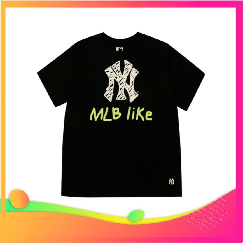 FreeShip giày Dép CHÍNH HÃNG Hàn Quốc Áo thun Tee MLB Like Yellow printed T-shirt unisex Auth ( Có sẵn) | BigBuy360 - bigbuy360.vn