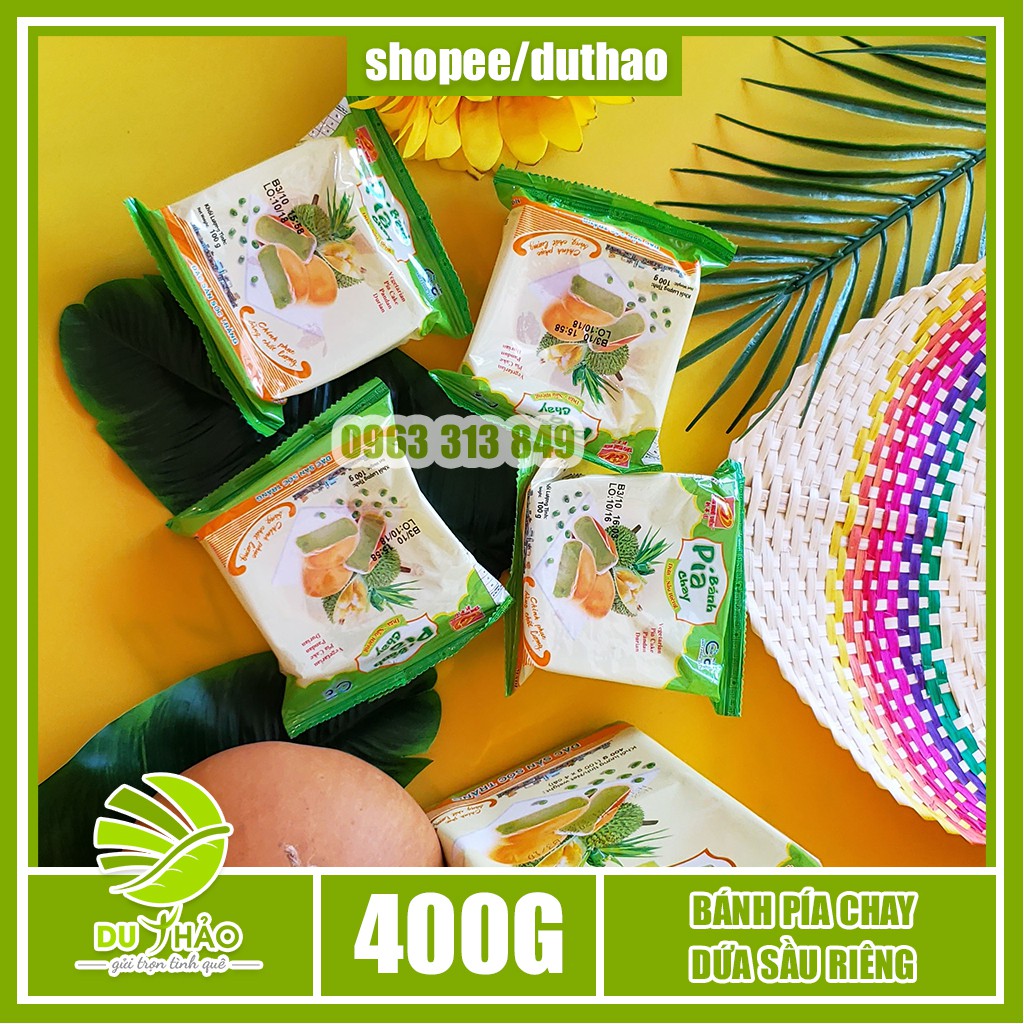 Bánh pía chay lá dứa sầu riêng Tân Huê Viên 400g