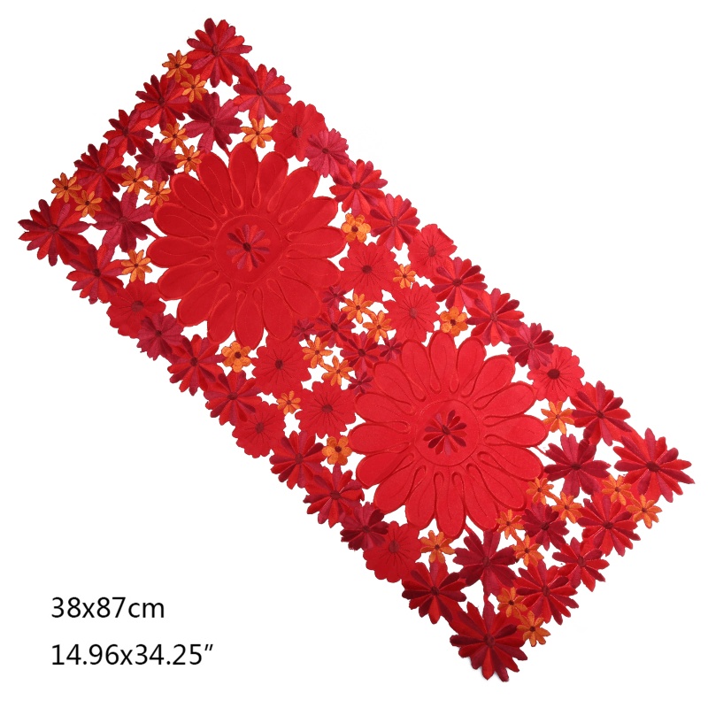 Khăn trải bàn thêu họa tiết giáng sinh sang trọng dùng trang trí nội thất