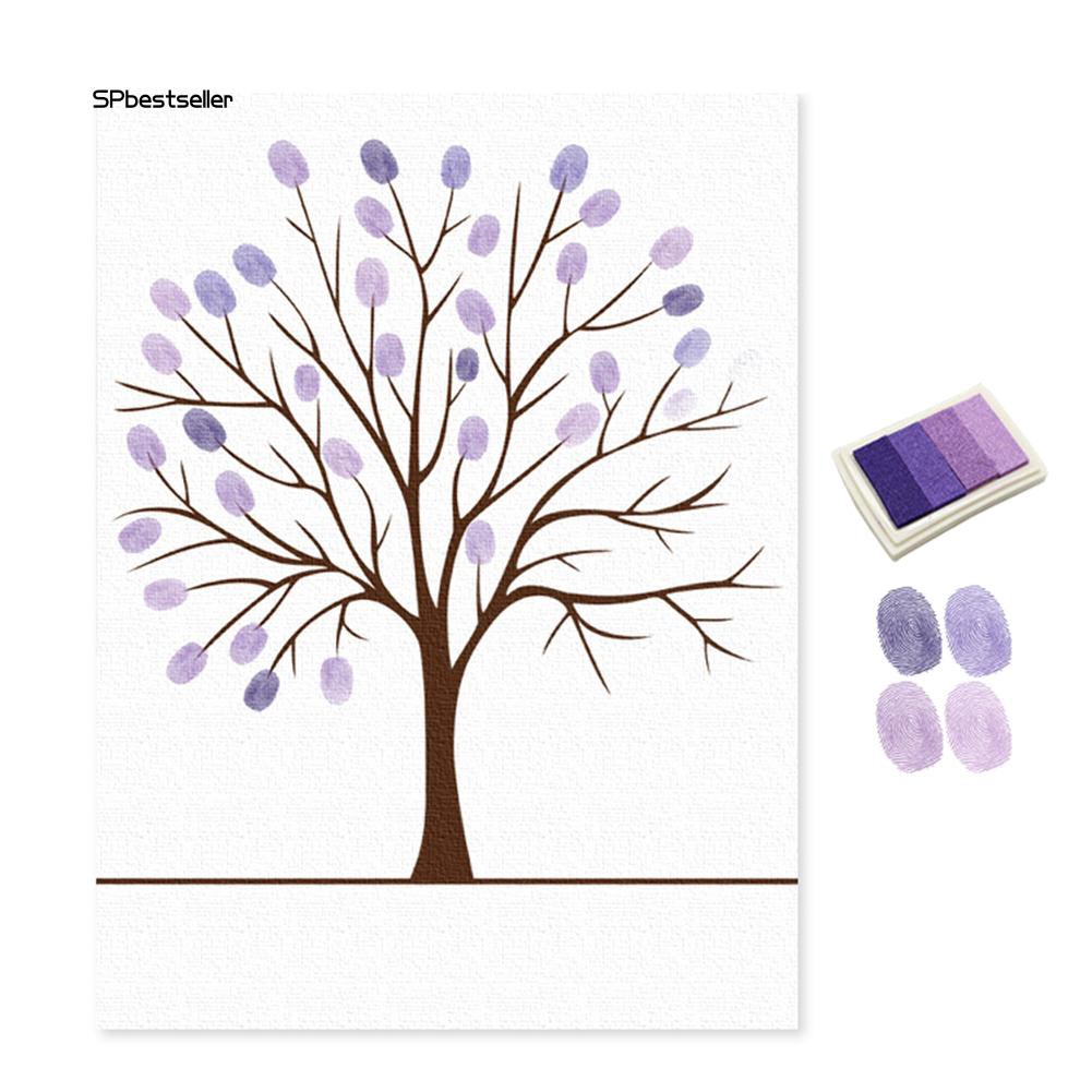 Tranh kí tên bằng dấu vân tay theo phong cách đồng quê tiệc cưới , sinh nhật