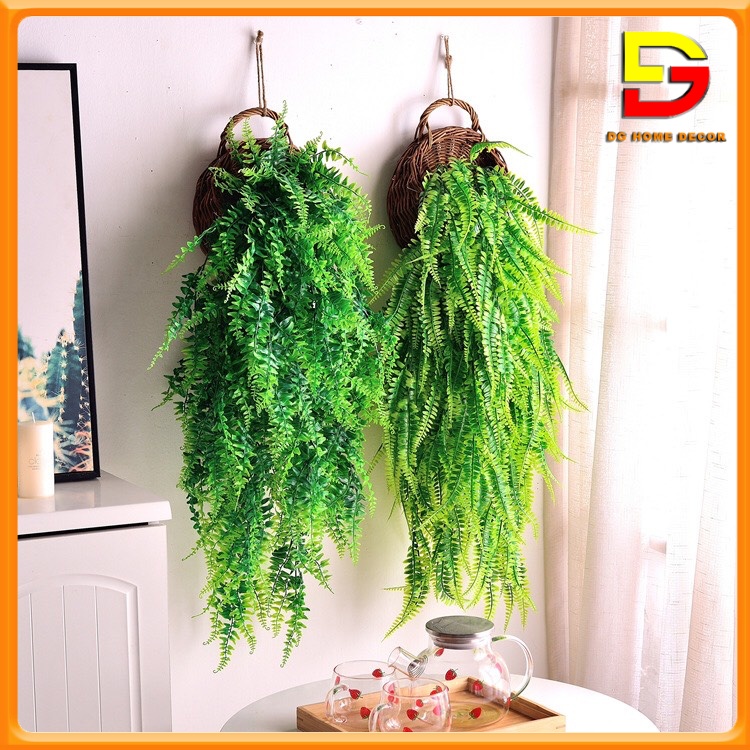 Giỏ Lá Treo Tường Dây Leo Giả Decor Nhiều Mẫu Dài 80-100cm Trang Trí Nhà Cửa Ban Công TẶNG MÓC TREO DG-119