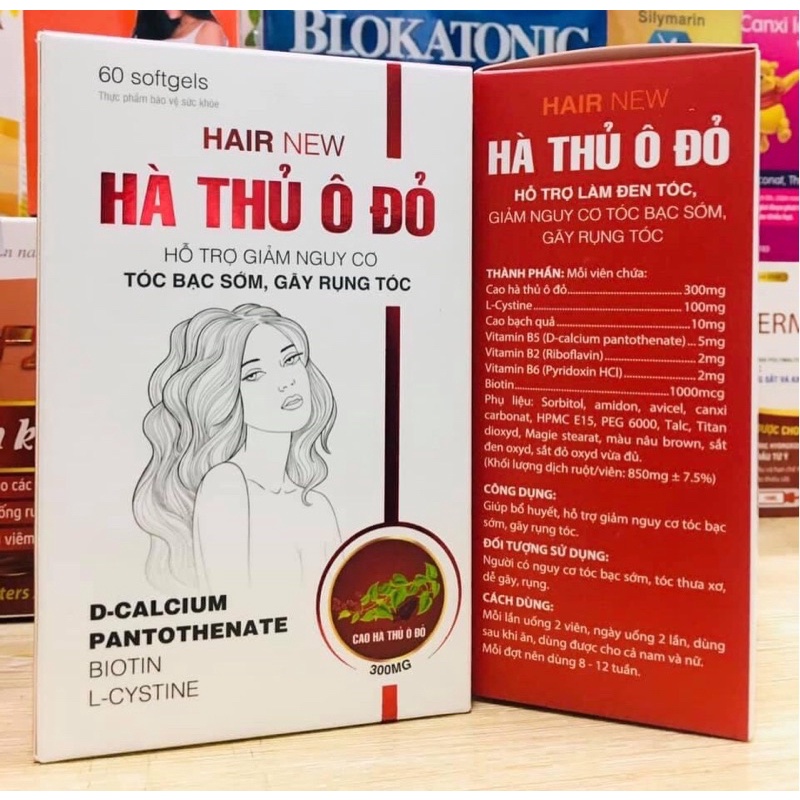 Viên uống HAIR NEW hà thủ ô đỏ giảm nguy cơ tóc bạc sớm, gãy rụng tóc