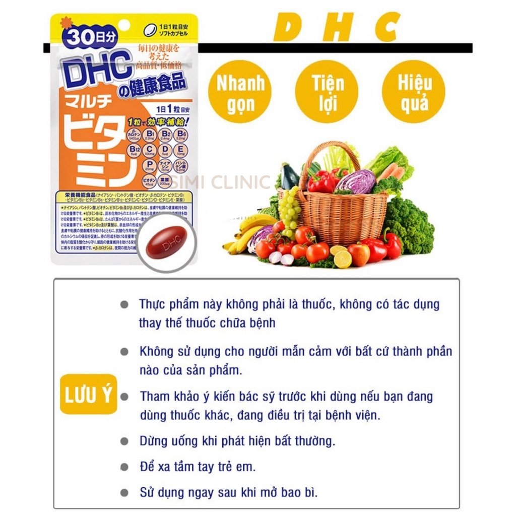 Combo viên uống bổ sung Vitamin DHC 30 ngày dành cho bà bầu (Folic acid và Multivitamin)