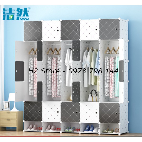 [RẺ NHẤT SHOPEE] TỦ NHỰA LẮP GHÉP 25 Ô VÁCH TRẮNG CHẤM BI ĐỂ ĐỒ ĐA NĂNG THÔNG MINH sâu 47cm