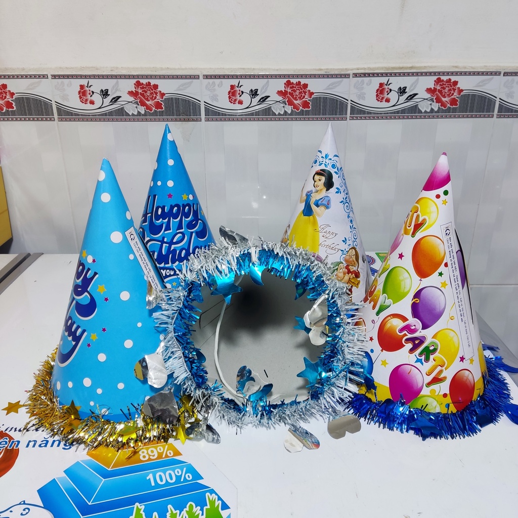 Combo 5 Nón Kim Tuyến Sinh Nhật Cho Bé - Vattusukien.Com