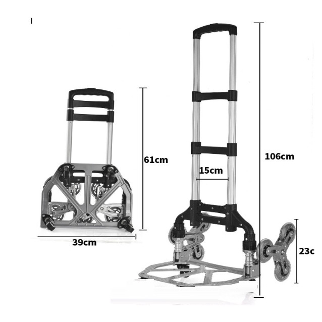 Xe Kéo Hàng - Xe Đẩy Hàng TOSHIDO Nhập Khẩu Gấp Gọn Bản Nâng Cấp Tải Trọng 200kg có bánh xoay 360 độ Tiện Lợi