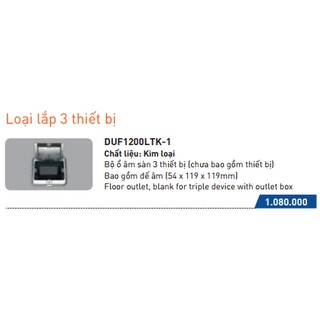 Ổ cắm âm sàn Panasonic DUF1200LTK-1 (loại 3 thiết bị)