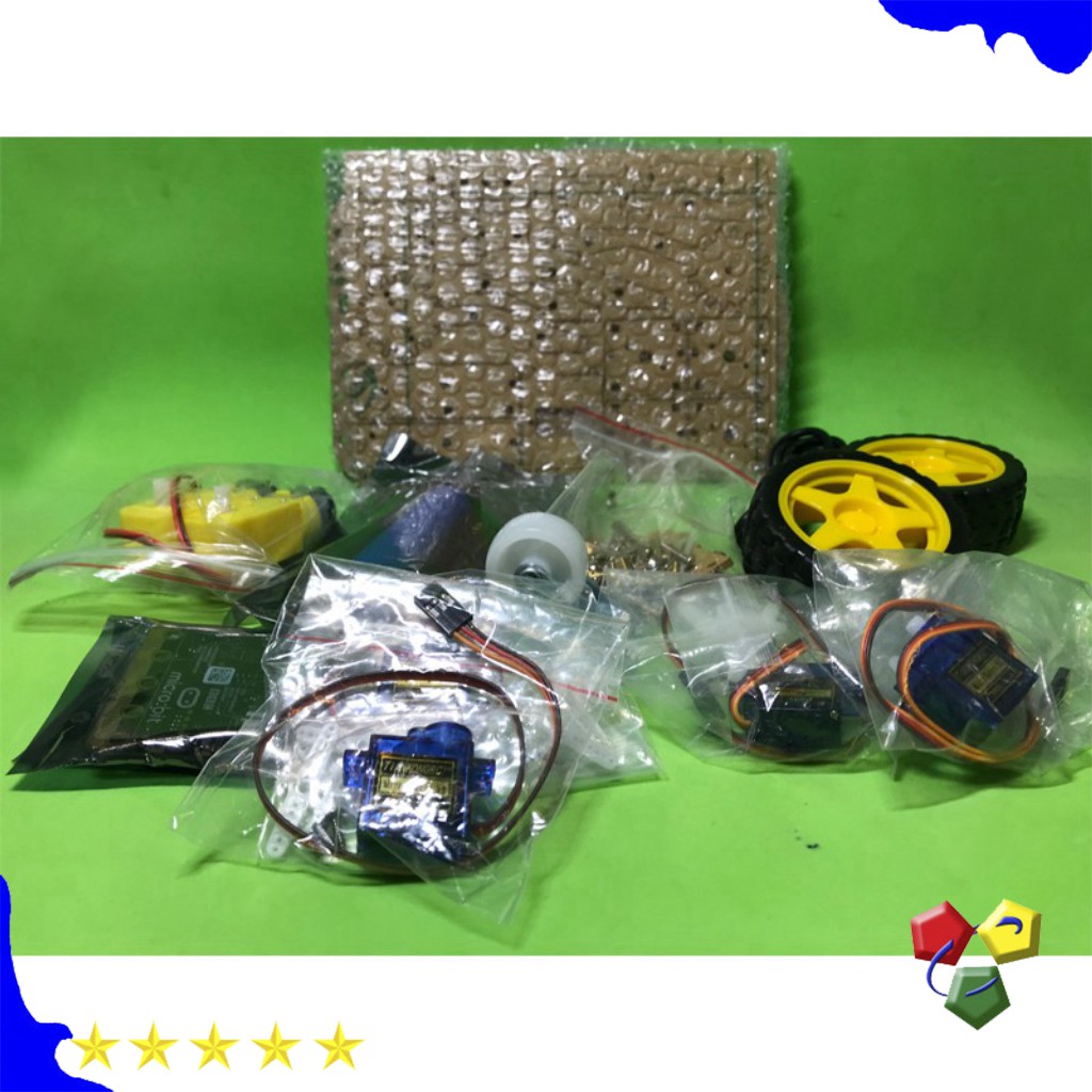 Xe robot có tay gắp lập trình bằng Scrap Microbit F2