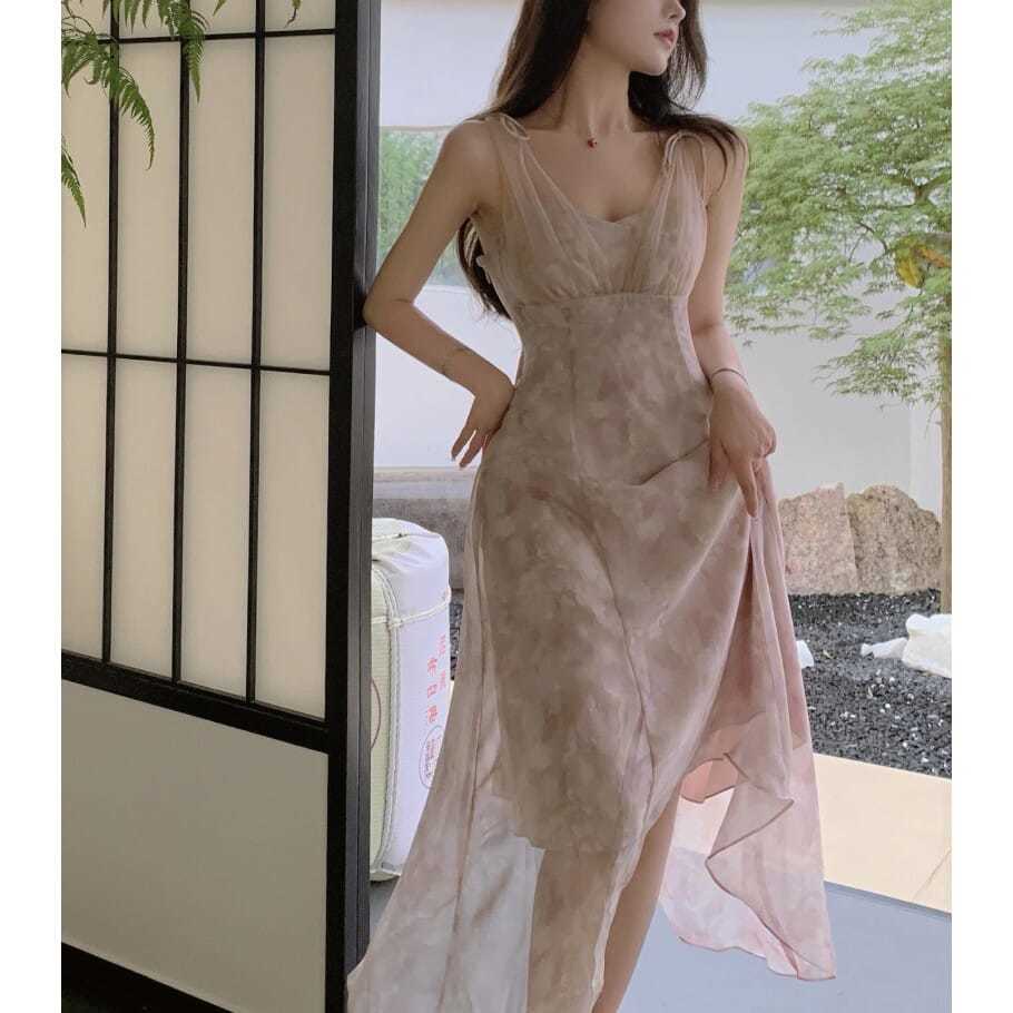 Đầm body    váy body Đầm Midi Sát Nách Hoạ Tiết Hoa Thiết Kế Thanh Lịch Cho Phái Nữ 2023