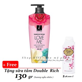 Elastine - Dầu gội hương nước hoa Love me 600 ml + Tặng sữa tắm Double Rich 130 gr