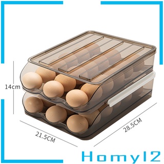 Creative Plastic Egg Box Automatic Rolling Easy Clean Saving Space with Lid