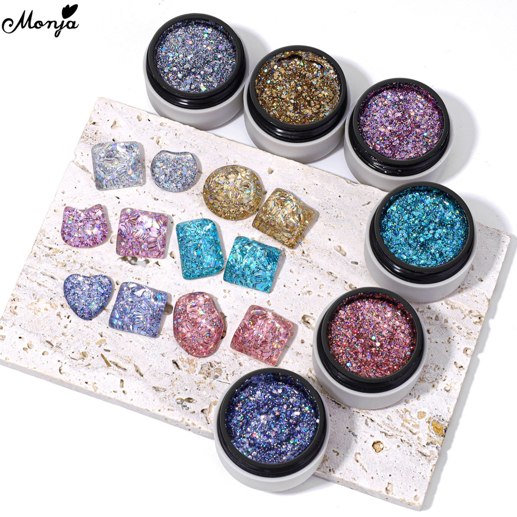 MONJA Gel Sơn Móng Tay 5ML Lấp Lánh Sáng Bóng