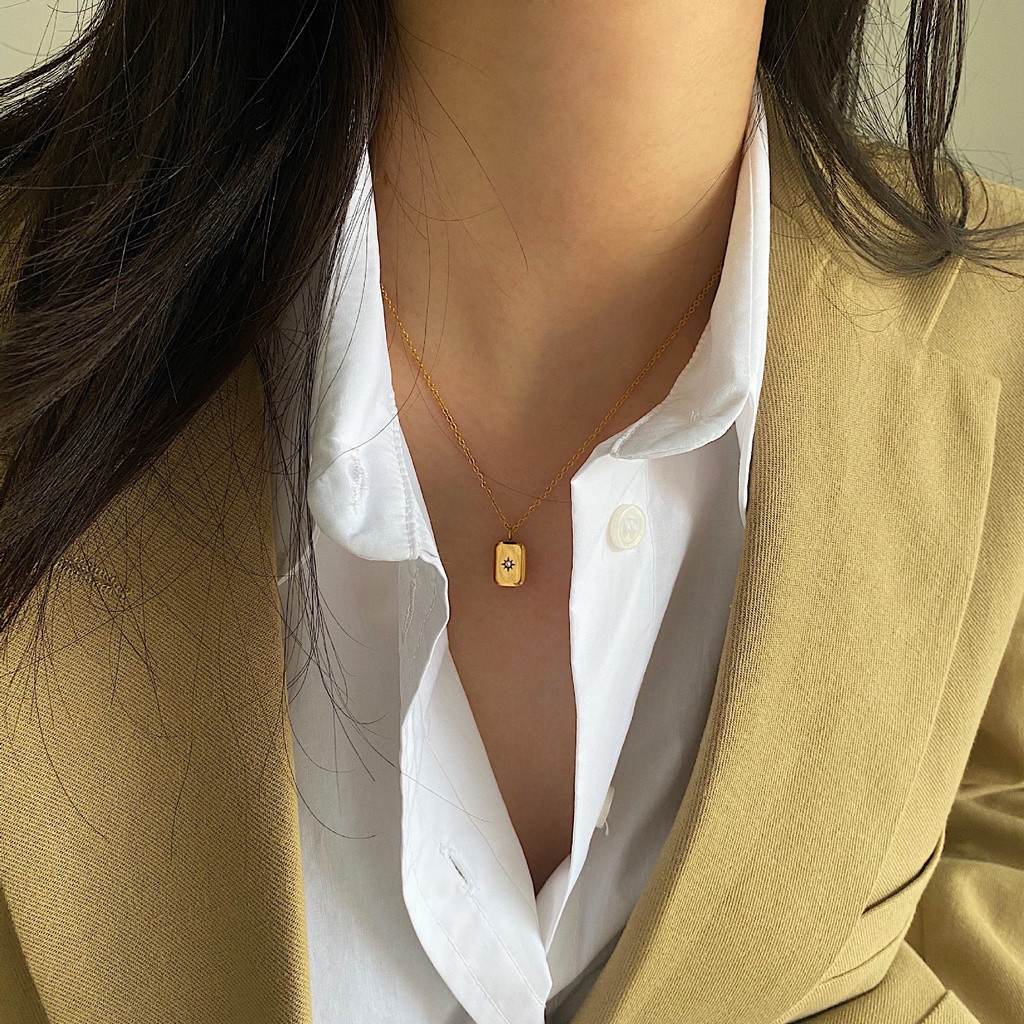 Dây Chuyền Titan, Vòng Cổ Titan Đính Đá Giọt Nước | CHOU ACCESSORIES |