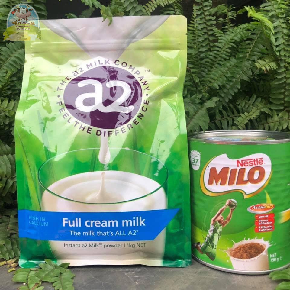 Sữa tươi dạng bột nguyên kem và tách kem A2 bịch 1kg