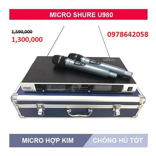 MICRO KHÔNG DÂY SHURE. U980 - cao cấp