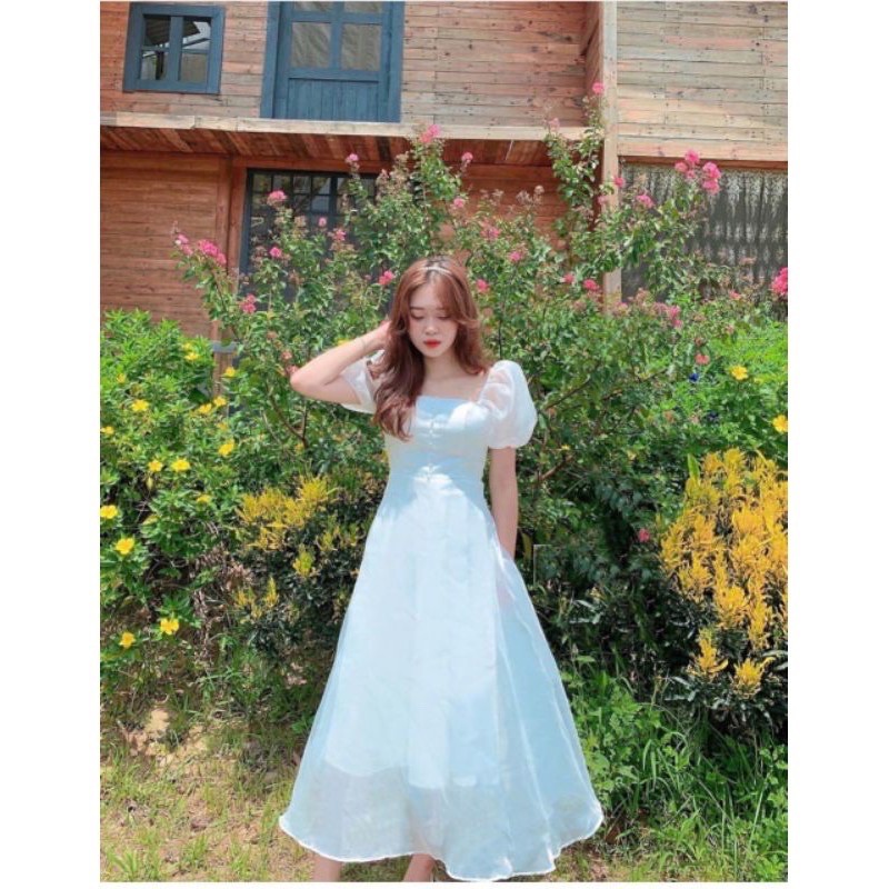 [FREESHIP - HÀNG CAO CẤP] ĐẦM XOÈ TAY PHỒNG PHỐI NÚT CỰC XINH BORI DRESS | BigBuy360 - bigbuy360.vn