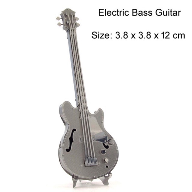 Đồ chơi mô hình lắp ráp 3d kim loại đàn Guitar Bass, đồ chơi xếp hình