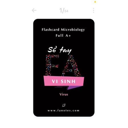 Sổ tay FA vi sinh// flashcard vi sinh