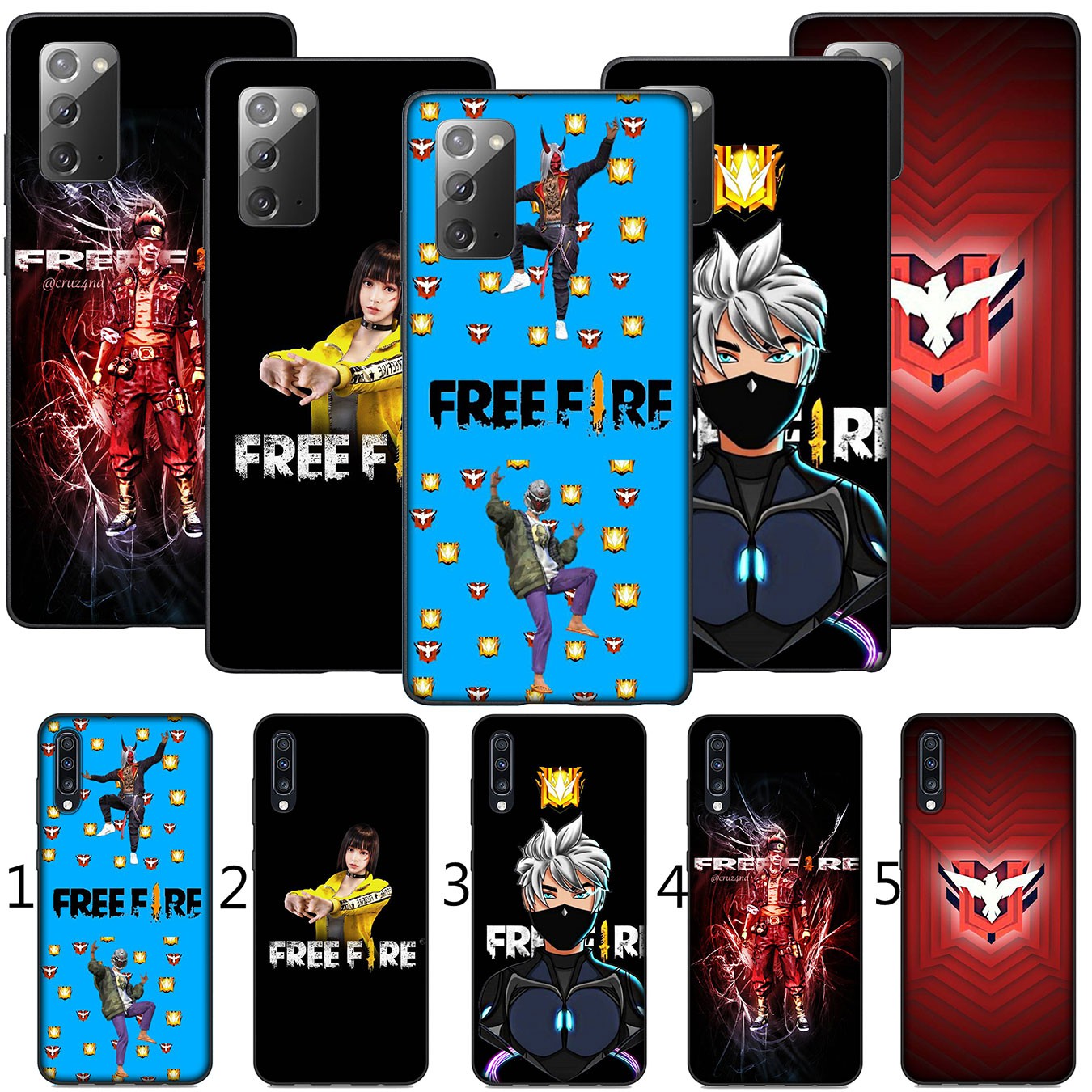 Samsung Galaxy S21 Ultra S8 Plus F62 M62 A2 A32 A52 A72 S21+ S8+ S21Plus Casing Soft Silicone Phone Case Free Fire cool Cover
