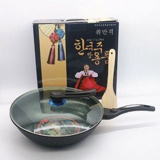 Chảo chống dính sâu lòng đá Coopia Hàn Quốc siêu bền size 32cm có vung kính