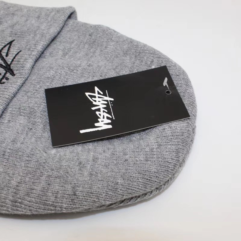 Mũ beanie họa tiết chữ Stussy thời trang thu đông sành điệu cá tính