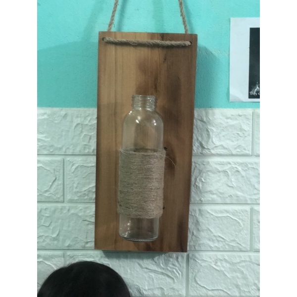 Lọ thuỷ tinh trang trí dây thừng,bình hoa cắm hoa decor trang trí quấn dây gai phong cách vintage