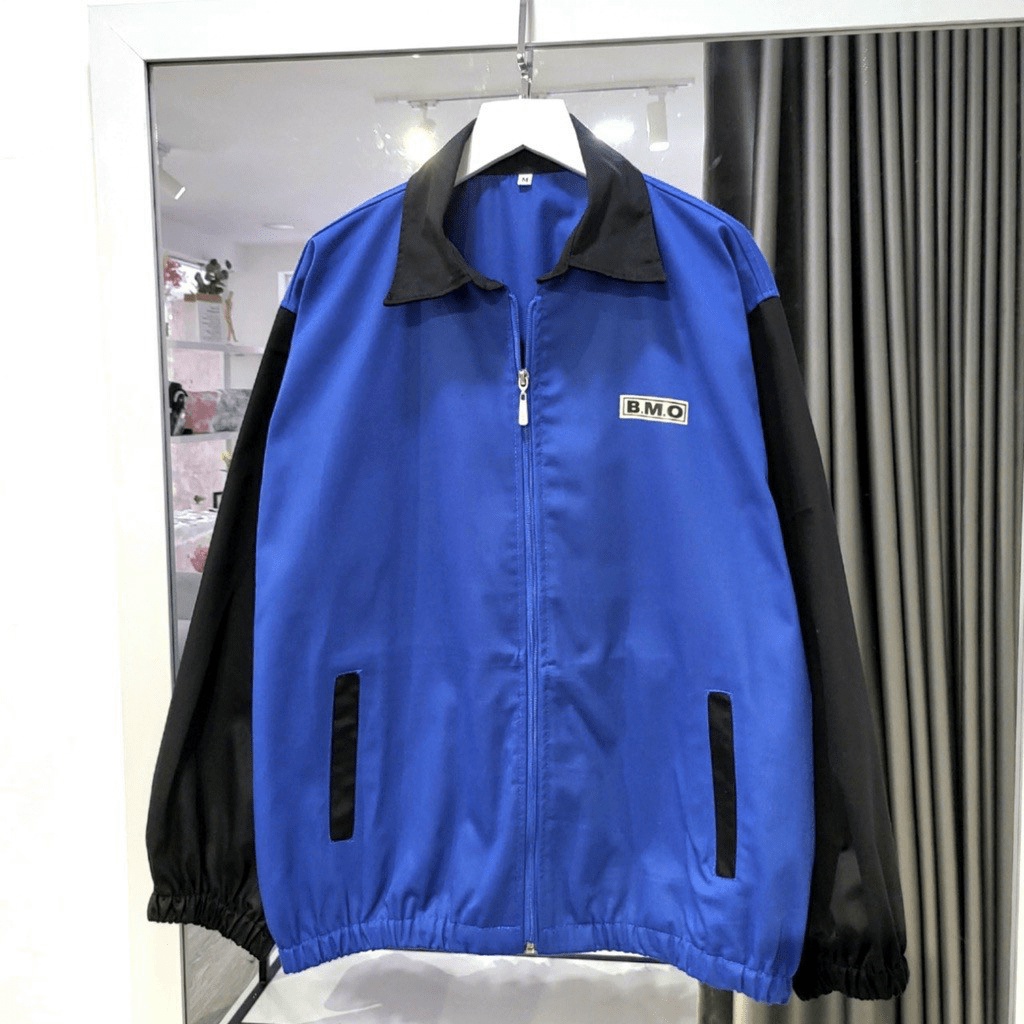 Áo Khoác Nam Cổ Bẻ Có Dây Khóa Kéo Tiện Lợi, Logo BMO Thêu, Chất Kaki Mát Form Rộng Mặc Thoải Mái [NEW UNISEX]