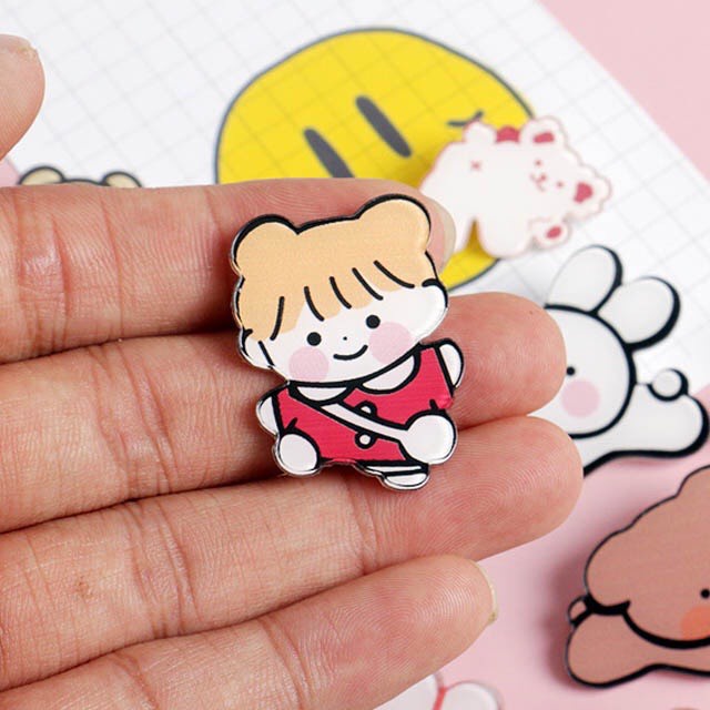 Ghim pin cài áo balo túi đeo chéo sticker siêu cute hoạt hình dễ thương