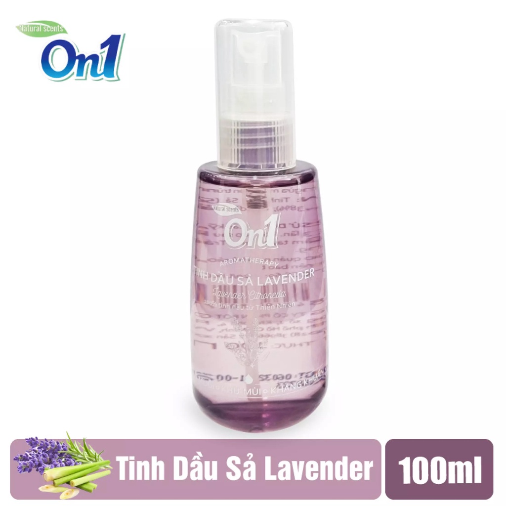 Tinh dầu On1 sả lavender 100ml dạng xịt giúp loại mùi hôi, ẩm mốc 100 % từ thiên nhiên N3001