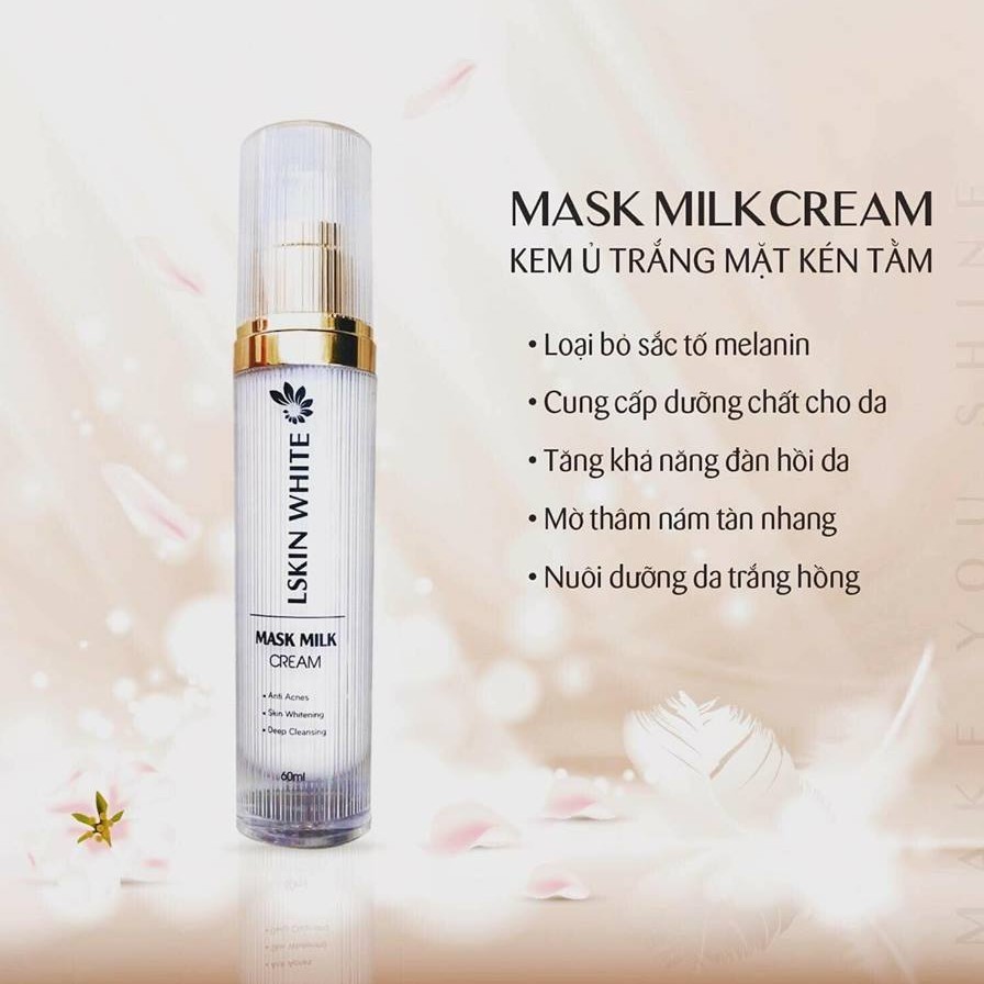 Kem Ủ Trắng Da Mặt Kén Tằm Lskin White 60ml