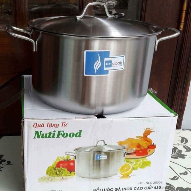 🍃Nồi luộc gà 28cm HT cook-Quà Km nutifood