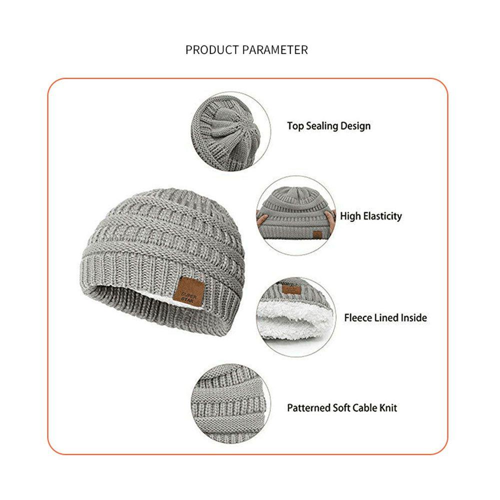 JUNE Mũ Beanie Mùa Đông Cho Bé Từ 2-7 Tuổi