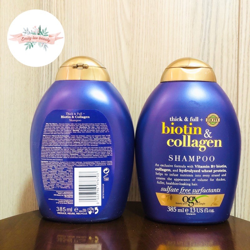 Dầu gội,xả Biotin Collagen Mỹ giảm rụng, kích mọc tóc 385ml
