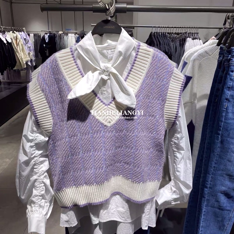 [Order-SẴN TÍM Áo gile len Zara xuất chất dày