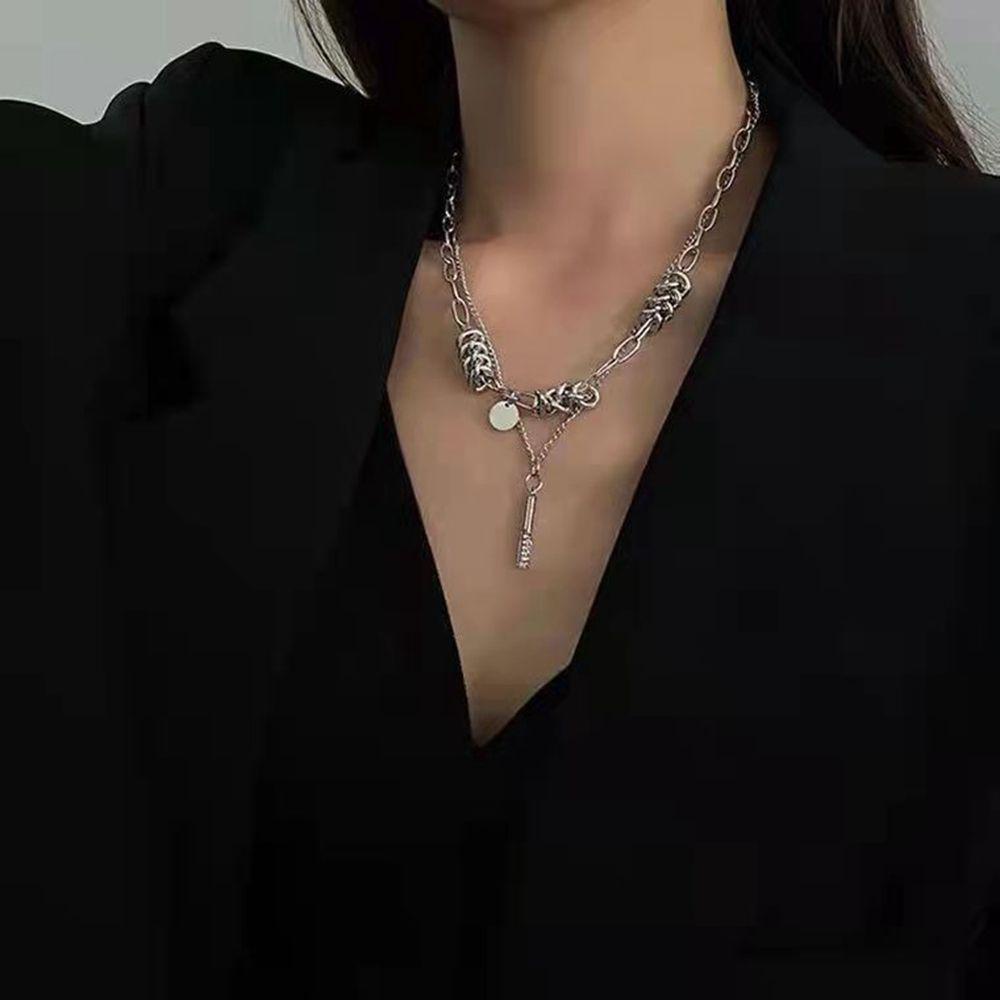 Vòng cổ Hai Lớp Mặt Hình Học Độc Đáo VANES1 Cho Nam Và Nữ