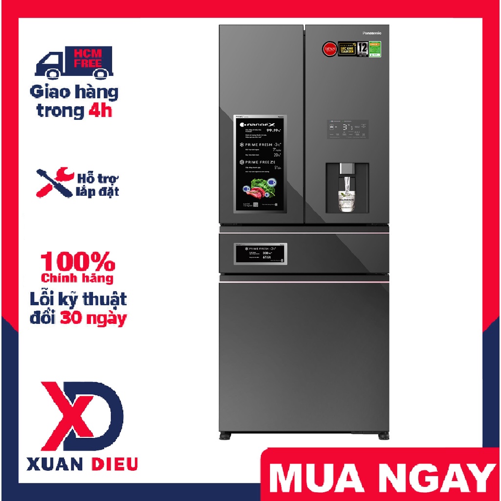 Tủ lạnh Panasonic NR-YW590YMMV 540 lít 4 cánh Inverter (GIÁ LIÊN HỆ) - GIAO HÀNG MIỄN PHÍ HCM