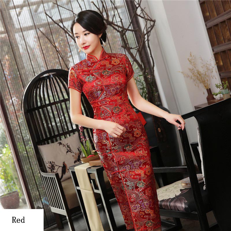 Plus Size Women Ladies Long Dresses Qipao Fashion Women Dress Chinese National Cheongsam Vintage