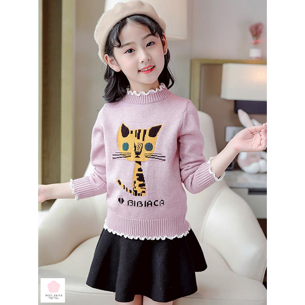 Áo len bé gái 6 tuổi ☑️ Thời trang bé gái 11 tuổi☑️ áo bé gái size đại 25kg, 30kg
