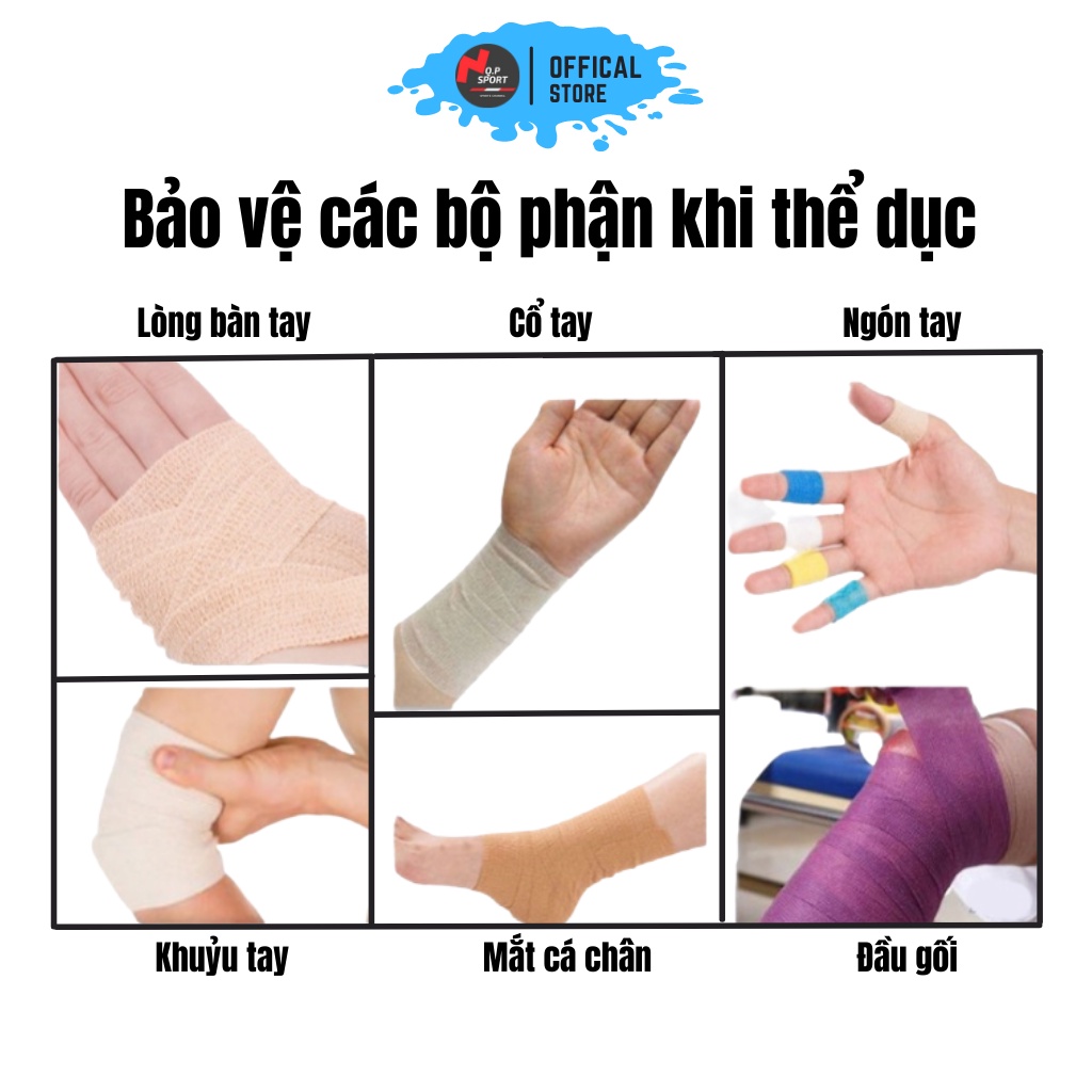 Băng Keo Dán Cơ Thể Thao Đá Bóng Chất Liệu Cao Su Non, Vải Tự Dính, Băng Quấn Thể Thao Cuốn Ngón Tay, Cổ Tay, Cổ Chân