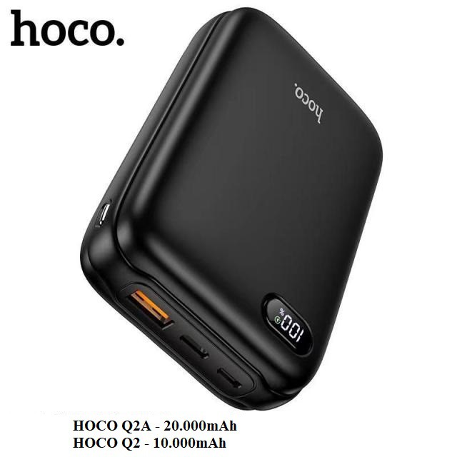 Sạc dự Phòng Hoco Q2 10000mAh, Hoco Q2A 20000mAh 22,5W, tích hợp sạc nhanh QC3.0 và PD20W Chính Hãng