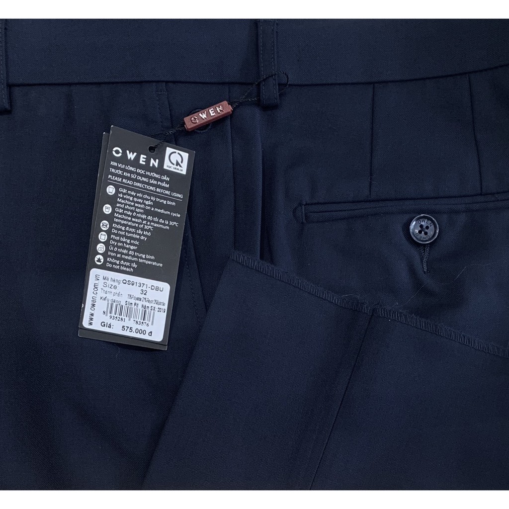 OWEN - Quần âu nam Owen SLIMFIT màu xanh tím than 91371