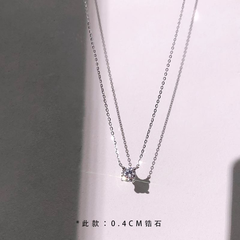 Vòng cổ mạ bạc 925 đính kim cương sang trọng thanh lịch cho nữ