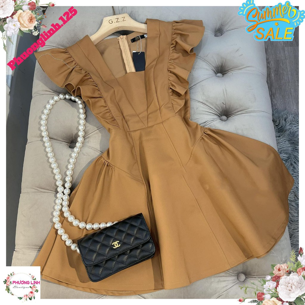 VÁY NÂU BÈO VAI ĐÁP NGỰC CHO NỮ | BigBuy360 - bigbuy360.vn