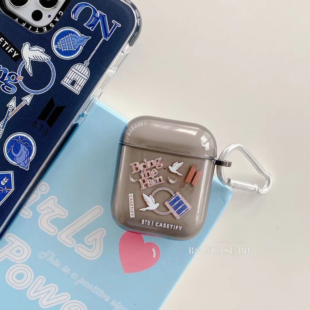 Vỏ Bảo Vệ Hộp Sạc Tai Nghe Airpods 1 / 2 Hình Bts Xinh Xắn