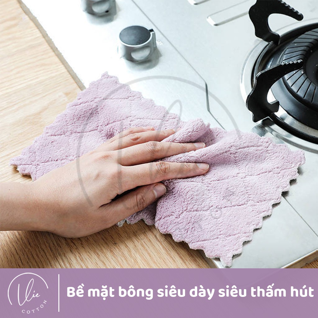 [Mã LIFEHLSALE2 giảm 10% đơn 0Đ] Khăn lông cừu cao cấp 2 lớp 16x25cm lau nhà bếp chén dĩa siêu mềm siêu thấm hút